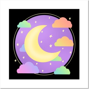 Pastel Goth Moon For Pastel Goth Lover Posters and Art